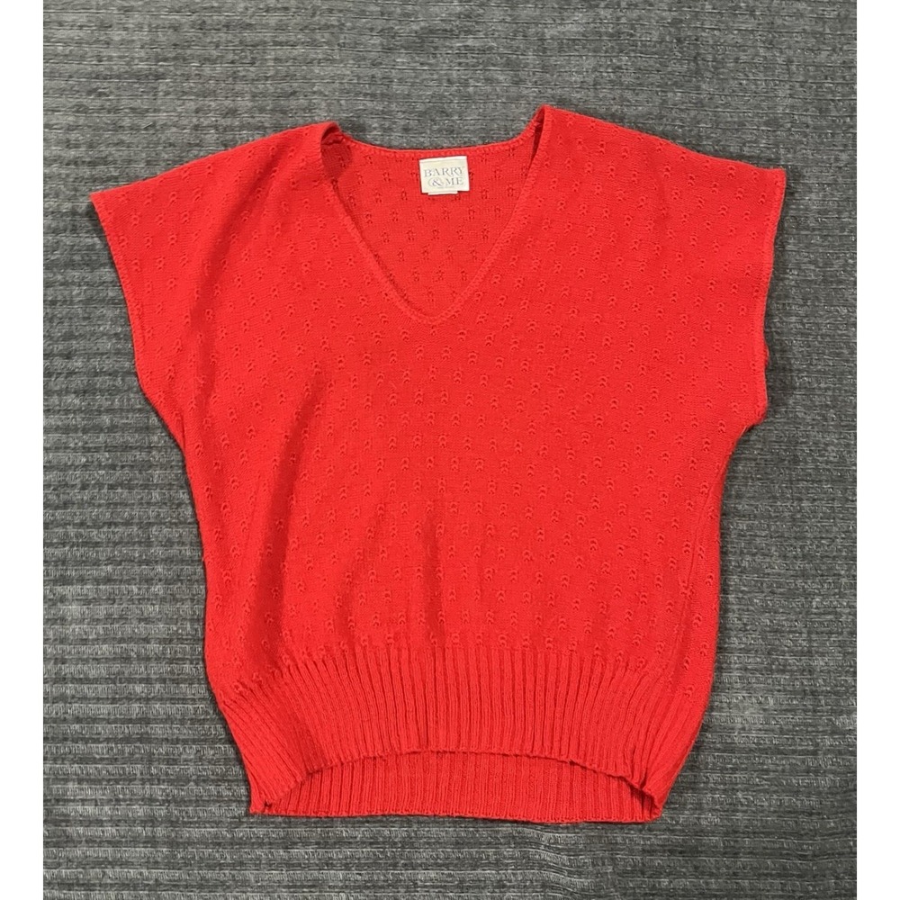 Vintage Women's Red Sweater Top Barry & Me USA 1980's Fashion Rare M